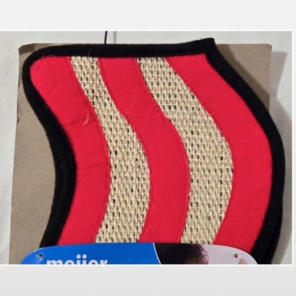 New Cat Toy Scratcher Bacon Me Crazy Floor Door Mat Eggs Feather Catnip NWT - Picture 5 of 16